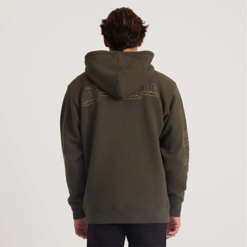 Roark Roark Men's Namastay Here Fleece Hoodie - Military Military S Mens Pullover Hoodies
