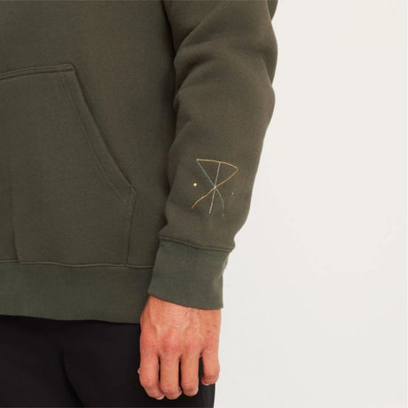 Roark Roark Men's Namastay Here Fleece Hoodie - Military Military S Mens Pullover Hoodies