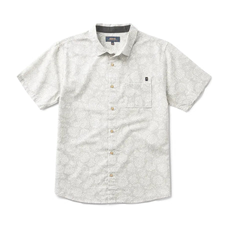 Roark Revival Roark Revival Journey Short Sleeve Woven Shirt Abstract Swirl Slate M Mens Button Up Short Sleeve Shirts