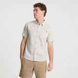 Roark Revival Roark Revival Journey Short Sleeve Woven Shirt Abstract Swirl Slate M Mens Button Up Short Sleeve Shirts
