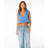 Roxy Roxy Women's Beach Bound Crochet Vest BLUE HORIZON SOLID S Womens Tank Tops