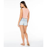 Roxy Roxy Women's Beach Bound Crochet Vest BLUE HORIZON SOLID S Womens Tank Tops