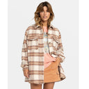 Roxy Roxy Women's Check The Swell Iiii Shacket PARCHEMENT PARADISE PLAID - TEC9 XS Womens Jackets