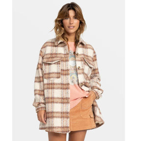 Roxy Roxy Women's Check The Swell Iiii Shacket PARCHEMENT PARADISE PLAID - TEC9 XS Womens Jackets