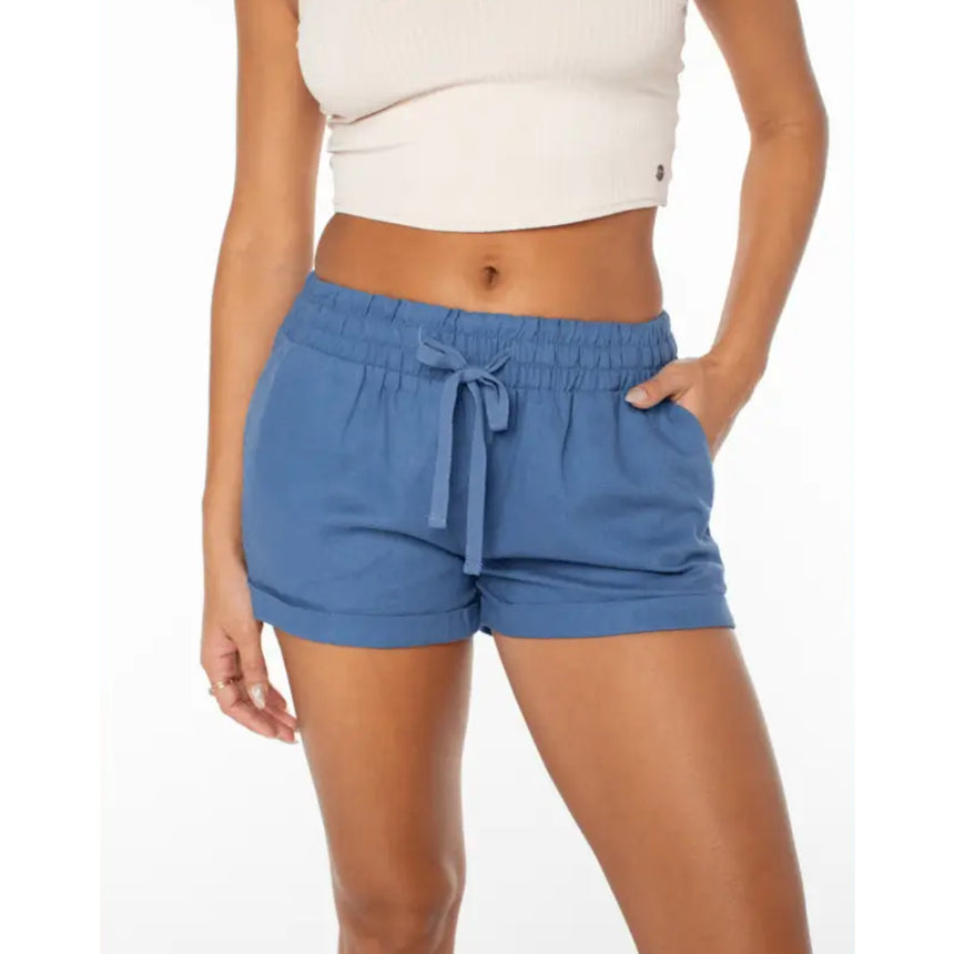Roxy Roxy Women's Laguna Shorts BLUE HORIZON SOLID S Womens Fabric Shorts