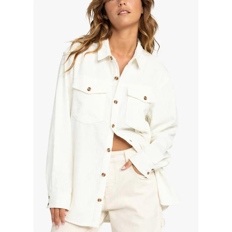Roxy Roxy Women's Let It Corduroy Shirt Camel XS Womens Long Sleeve Shirts