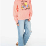 Roxy Roxy Women's Lineup Oversized Crew Hoodie Sugar Coral Solid XS Womens Pull Over Hoodies