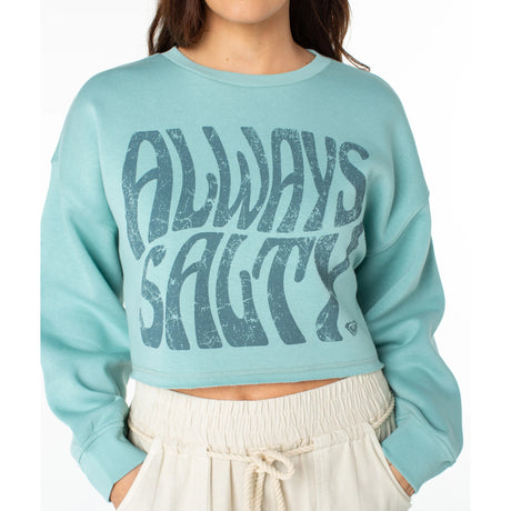 Roxy Roxy Women's Morning Hike Crop Hoodie Aquifer Solid S Womens Pull Over Hoodies