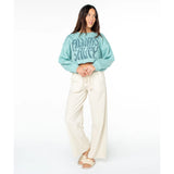 Roxy Roxy Women's Morning Hike Crop Hoodie Aquifer Solid S Womens Pull Over Hoodies