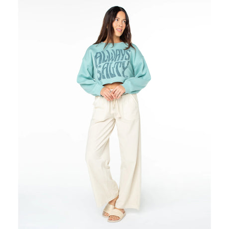 Roxy Roxy Women's Morning Hike Crop Hoodie Aquifer Solid S Womens Pull Over Hoodies