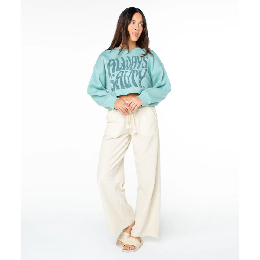 Roxy Roxy Women's Morning Hike Crop Hoodie Aquifer Solid S Womens Pull Over Hoodies