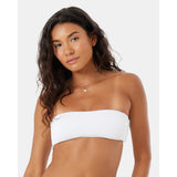 Roxy Roxy Women's Rib Love Knot Bandeau Bikini Top White S Womens Bikini Tops
