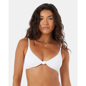 Roxy Roxy Women's Rib Love Knot Bralette Bikini Top White S Womens Bikini Tops