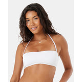 Roxy Roxy Women's Rib Love Knot Bandeau Bikini Top White S Womens Bikini Tops