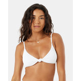 Roxy Roxy Women's Rib Love Knot Bralette Bikini Top White S Womens Bikini Tops