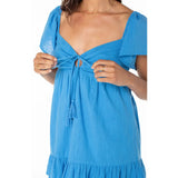 Roxy Roxy Women's Salty Breeze Mini Dress - Azure Blue Azure Blue Solid S Womens Dresses