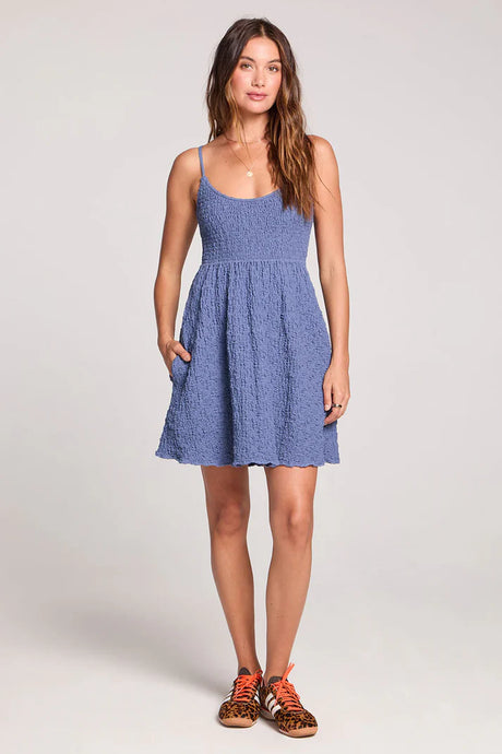 Saltwater Luxe Saltwater Luxe Women's Jazmyn Mini Dress - Dusty Blue Dusty Blue XS Womens Short Dresses