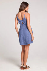 Saltwater Luxe Saltwater Luxe Women's Jazmyn Mini Dress - Dusty Blue Dusty Blue XS Womens Short Dresses