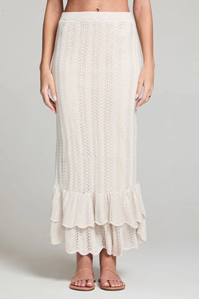 Saltwater Luxe Saltwater Luxe Rainer Midi Skirt Natural XS Womens Fabric Skirts