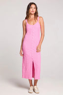 Saltwater Luxe Saltwater Luxe Women's Elowena Midi Dress - Dahlia Pink Dahlia Pink S Womens Long Dresses