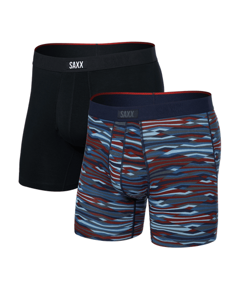 Saxx Saxx Men's Vibe Xtra Soft Comfor Boxers 2 Pack -ROUGH TERRAIN/BLACK ROUGH TERRAIN/BLACK S Mens Boxer Brief Underwear