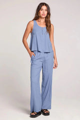 Saltwater Luxe Saltwater Luxe Women's Woven Pull On Pant - Worn Blue Worn Blue S Womens Pants and Jeans