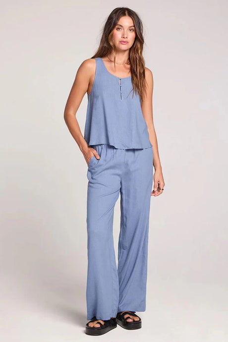 Saltwater Luxe Saltwater Luxe Women's Woven Pull On Pant - Worn Blue Worn Blue S Womens Pants and Jeans