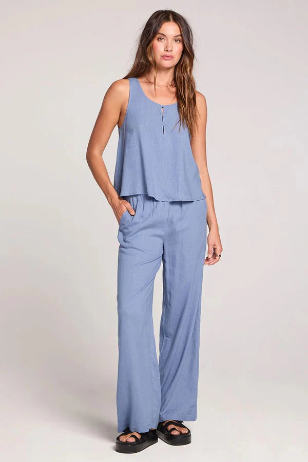 Saltwater Luxe Saltwater Luxe Women's Woven Pull On Pant - Worn Blue Worn Blue S Womens Pants and Jeans