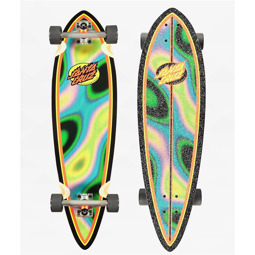 Santa Cruz Santa Cruz Pintail Oval Flame Lava Dot Multi 9.2 X 33 Longboard Deck - Top Mount Deck