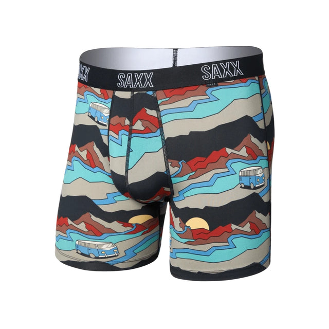 Saxx Saxx Men's Droptemp All Day Cooling Boxer Brief - Cabin Fever - Black Cabin Fever-Black S Mens Boxer Brief Underwear