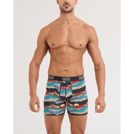 Saxx Saxx Men's Droptemp All Day Cooling Boxer Brief - Cabin Fever - Black Cabin Fever-Black S Mens Boxer Brief Underwear