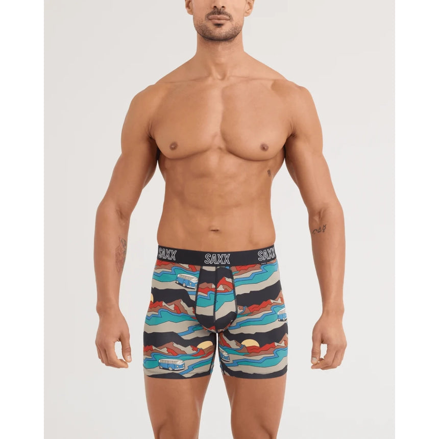 Saxx Saxx Men's Droptemp All Day Cooling Boxer Brief - Cabin Fever - Black Cabin Fever-Black S Mens Boxer Brief Underwear