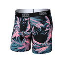 Saxx Saxx Men's Droptemp All Day Cooling Boxer Brief - Tropical Jungle- Black Tropical Jungle- Black S Mens Boxer Brief Underwear