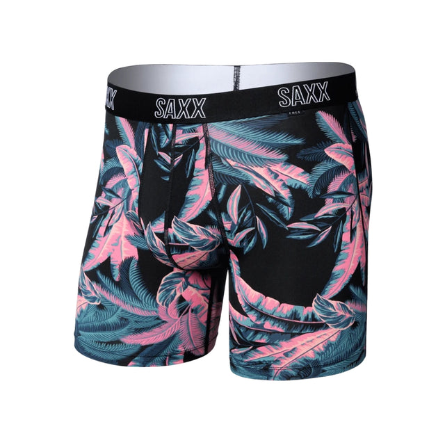 Saxx Saxx Men's Droptemp All Day Cooling Boxer Brief - Tropical Jungle- Black Tropical Jungle- Black S Mens Boxer Brief Underwear