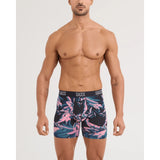 Saxx Saxx Men's Droptemp All Day Cooling Boxer Brief - Tropical Jungle- Black Tropical Jungle- Black S Mens Boxer Brief Underwear