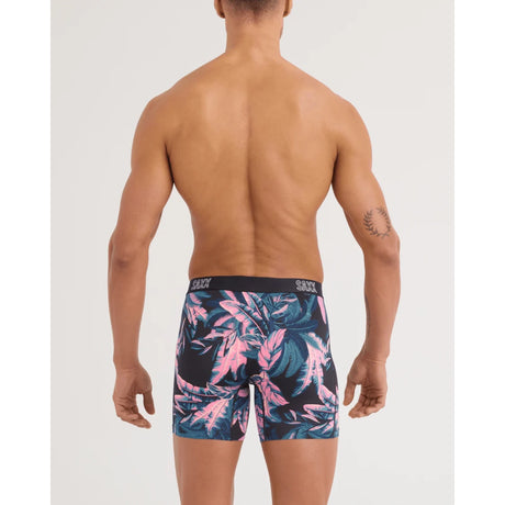 Saxx Saxx Men's Droptemp All Day Cooling Boxer Brief - Tropical Jungle- Black Tropical Jungle- Black S Mens Boxer Brief Underwear