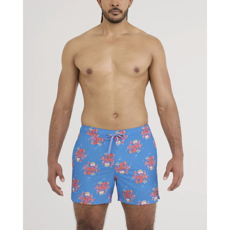 Saxx Saxx Men's Oh Buoy 2N1 Volley 5" - Octopus Bartender-Blue Octopus Bartender-Blue M Mens Elastic Casual Trunks