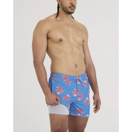 Saxx Saxx Men's Oh Buoy 2N1 Volley 5" - Octopus Bartender-Blue Octopus Bartender-Blue M Mens Elastic Casual Trunks