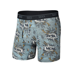 Saxx Saxx Men's Quest Quick-Dry Mesh Boxer Brief Fly - Hunting Lodge - Silver Pine Hunting Lodge-Silver Pine S Mens Boxer Brief Underwear