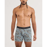 Saxx Saxx Men's Quest Quick-Dry Mesh Boxer Brief Fly - Hunting Lodge - Silver Pine Hunting Lodge-Silver Pine S Mens Boxer Brief Underwear