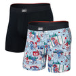 Saxx SAXX Men's 2 pk Vibe Xtra Boxer Briefs MITTS AND LUMBER/BLACK M Mens Boxer Brief Underwear