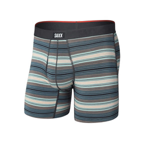 Saxx Saxx Men's Vibe Xtra Soft Comfort Boxer Brief Fly - Baja Stripe- Dark Sage Baja Stripe- Dark Sage S Mens Boxer Brief Underwear