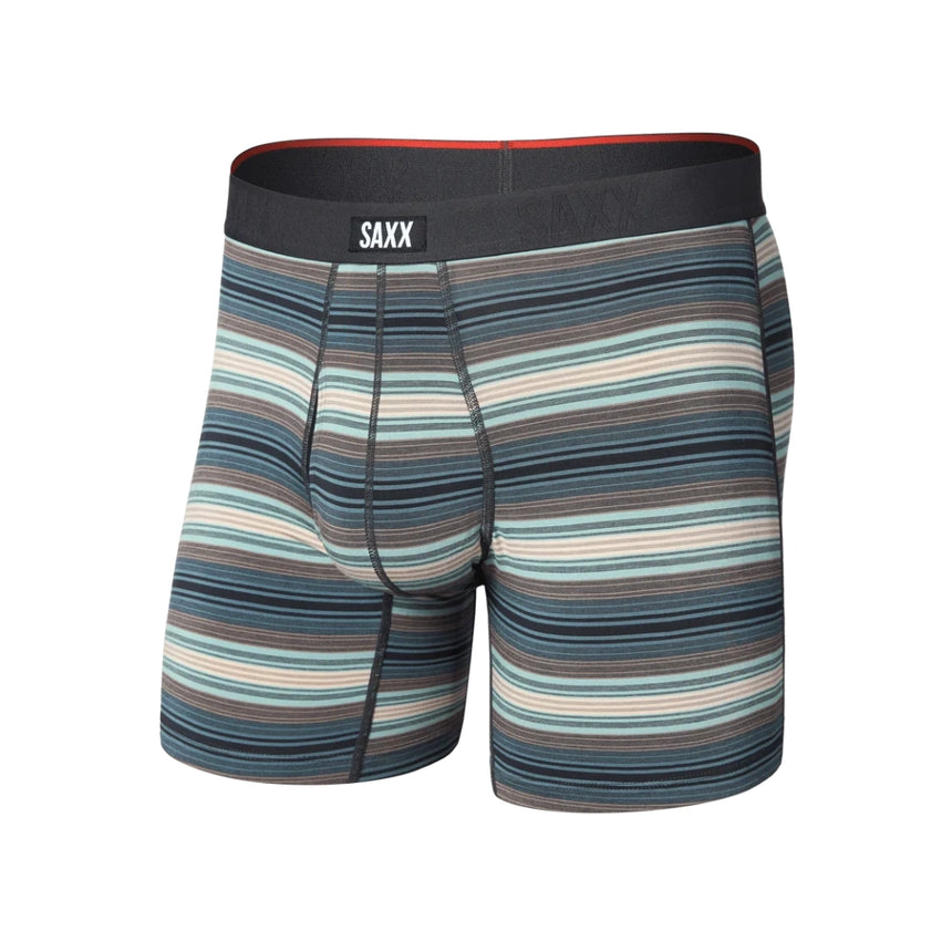 Saxx Saxx Men's Vibe Xtra Soft Comfort Boxer Brief Fly - Baja Stripe- Dark Sage Baja Stripe- Dark Sage S Mens Boxer Brief Underwear