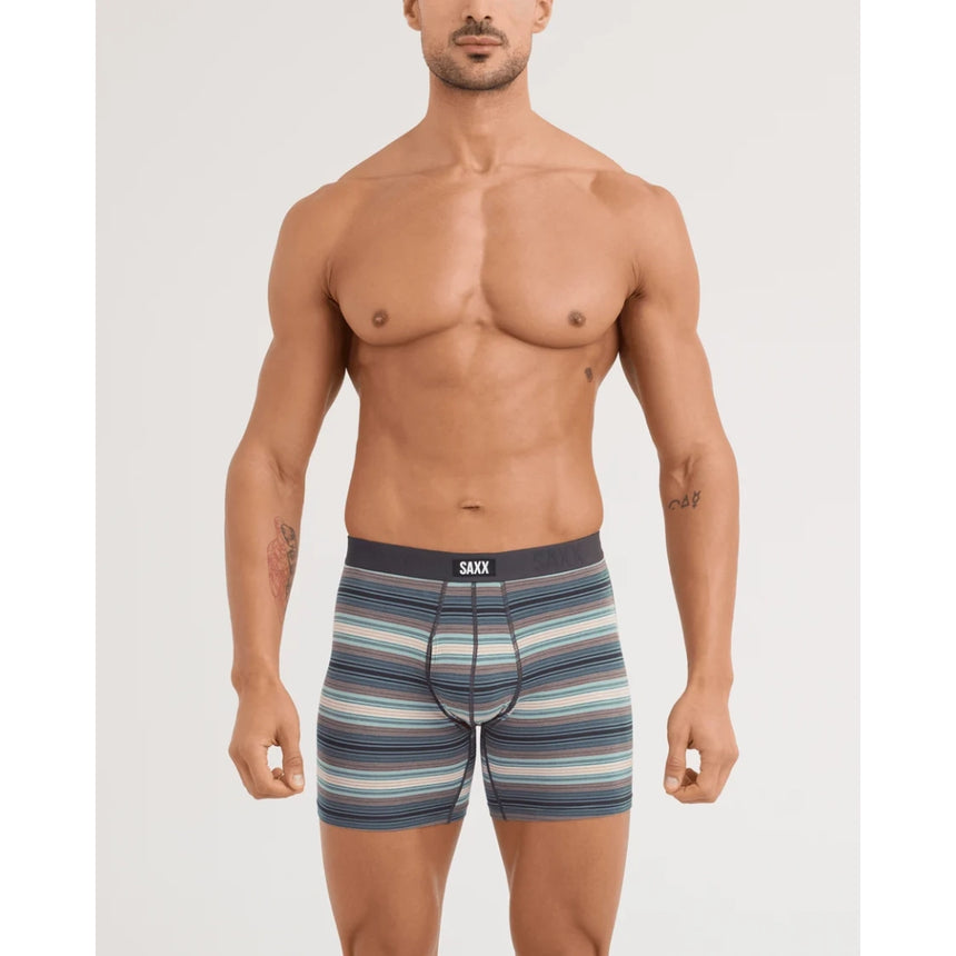 Saxx Saxx Men's Vibe Xtra Soft Comfort Boxer Brief Fly - Baja Stripe- Dark Sage Baja Stripe- Dark Sage S Mens Boxer Brief Underwear