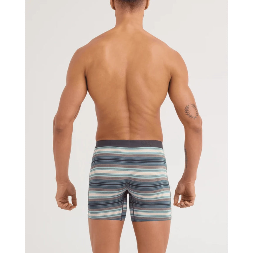 Saxx Saxx Men's Vibe Xtra Soft Comfort Boxer Brief Fly - Baja Stripe- Dark Sage Baja Stripe- Dark Sage S Mens Boxer Brief Underwear