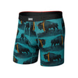 Saxx Saxx Men's Vibe Xtra Soft Comfort Boxer Brief Fly - Bison Bling- Seascape Bison Bling- Seascape S Mens Boxer Brief Underwear