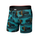 Saxx Saxx Men's Vibe Xtra Soft Comfort Boxer Brief Fly - Bison Bling- Seascape Bison Bling- Seascape S Mens Boxer Brief Underwear