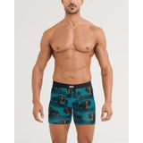 Saxx Saxx Men's Vibe Xtra Soft Comfort Boxer Brief Fly - Bison Bling- Seascape Bison Bling- Seascape S Mens Boxer Brief Underwear