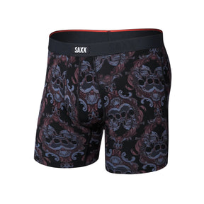 Saxx Saxx Men's Vibe Xtra Soft Comfort Boxer Brief Fly - Skull Brocade- Black Skull Brocade- Black S Mens Boxer Brief Underwear