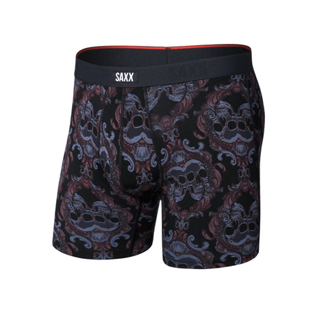 Saxx Saxx Men's Vibe Xtra Soft Comfort Boxer Brief Fly - Skull Brocade- Black Skull Brocade- Black S Mens Boxer Brief Underwear